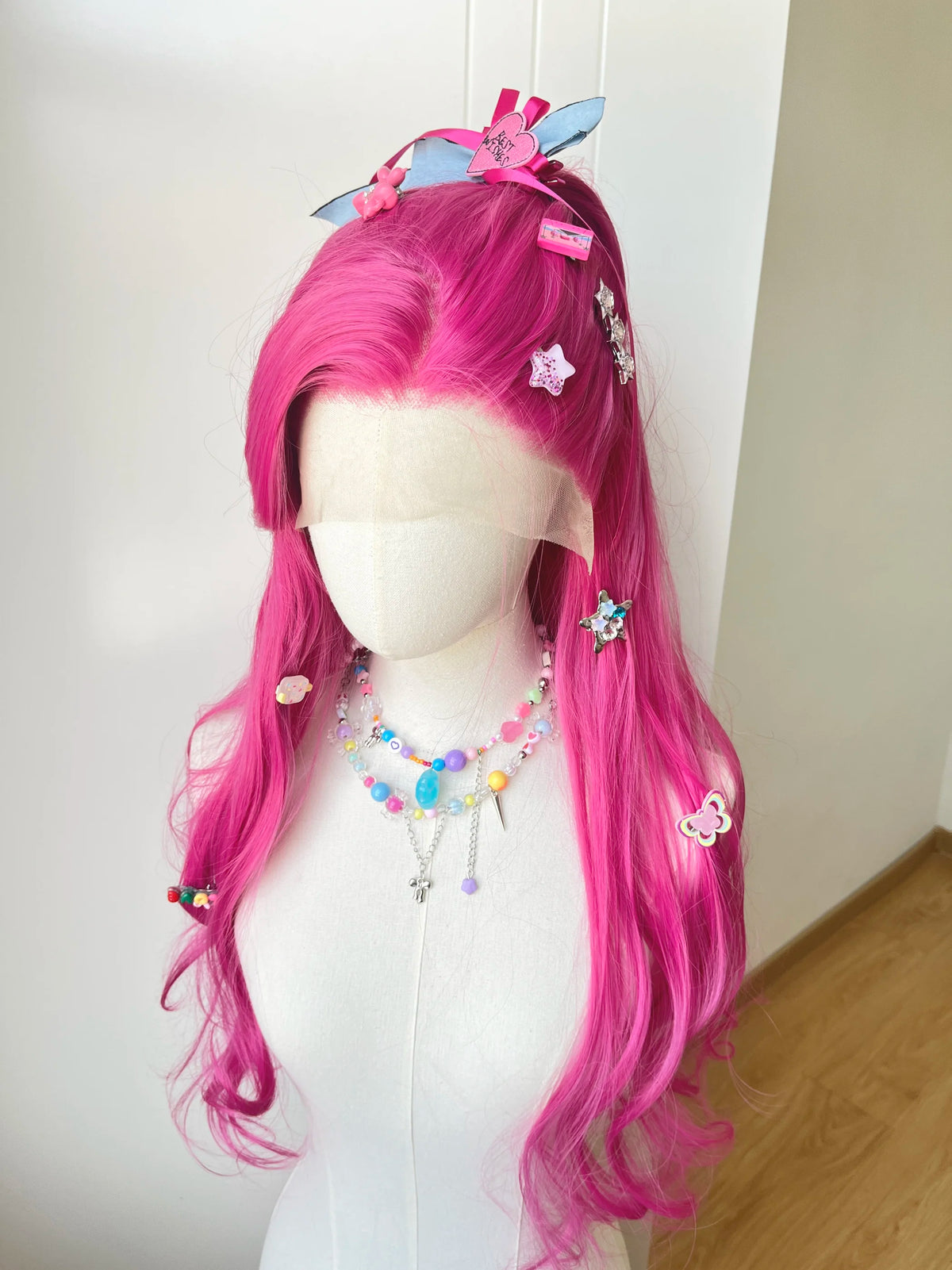 Body Wave Lace Front Wig Pink Purple Red Cosplay 26inch 13*4 Frontal