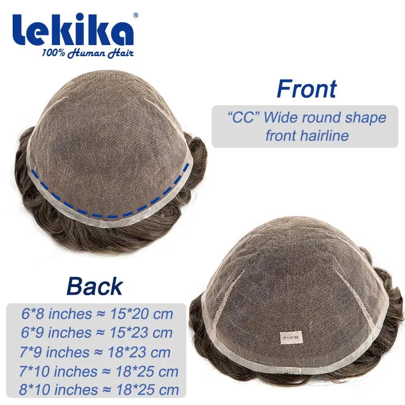 Swiss Lace Toupee Ultra Delicate AIR-Lace Male Hair Prosthesis Breathable 90 Density Hair Toupee Men Full Lace Men's Wig