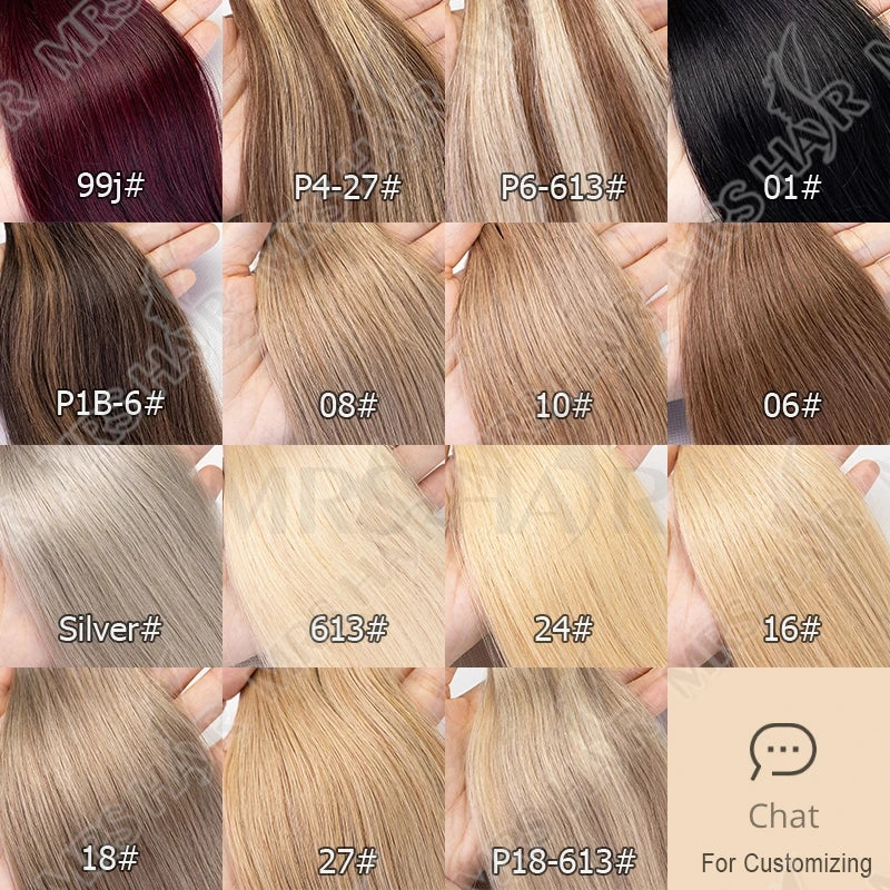 6D Hair Extensions Human Remy Micro Tiny Straight Generation Invisible Beads Real