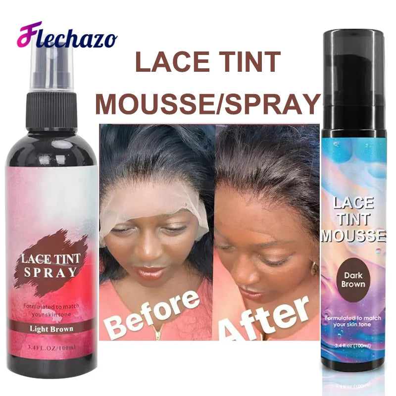 Lace Tint Spray For Lace Wig Light Medium Dark Brown Lace Spray - 100Ml 3.38Oz Lace Hair Dye Wig Tint Spray Easy To Use