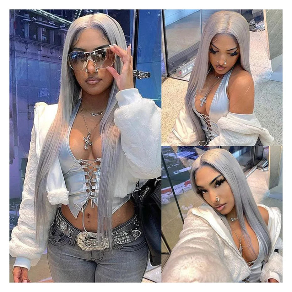 Grey Lace Fronts Wigs Human Hair 613 HD Frontal, 13x6 Vietnamese Raw