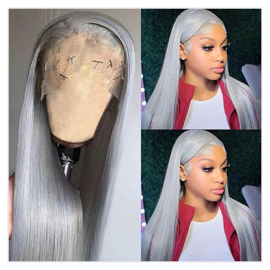 Grey Lace Fronts Wigs Human Hair 613 HD Frontal, 13x6 Vietnamese Raw