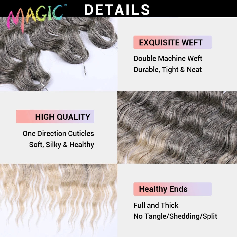 Water Wave Braiding Hair Extensions Ombre Blonde Deep Afro Curl Twist Crochet