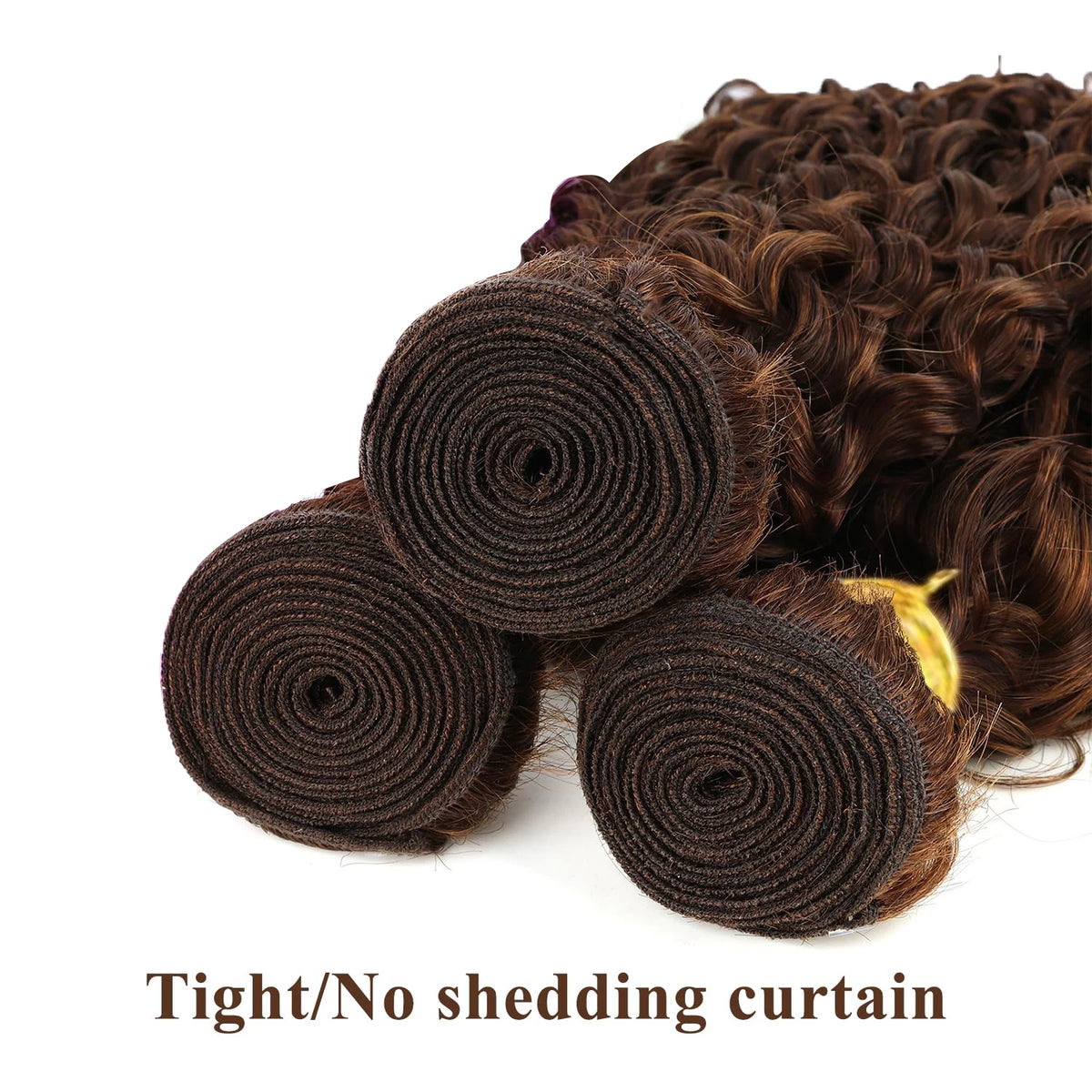 Chocolate Brown Deep Wave Human Hair Bundles Brazilian Extensions Water