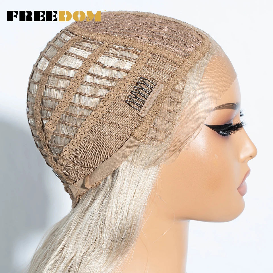Curly Synthetic Lace Front Wigs Soft Wavy Ombre Blonde Ginger Highlight Cosplay