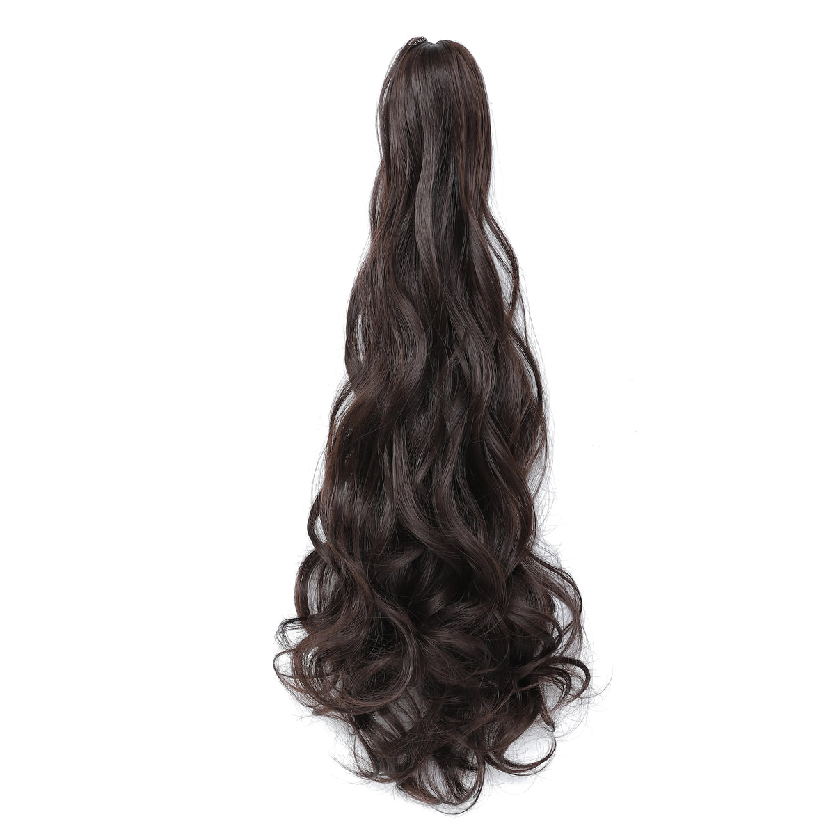 Long Wave Claw Clip Ponytail Extension, Synthetic Heat Resistant False Hair Piece