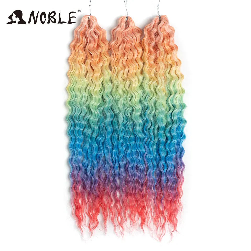 Synthetic Twist Crochet Curly Hair Water Wave Braid Ombre Blonde Brown Deep