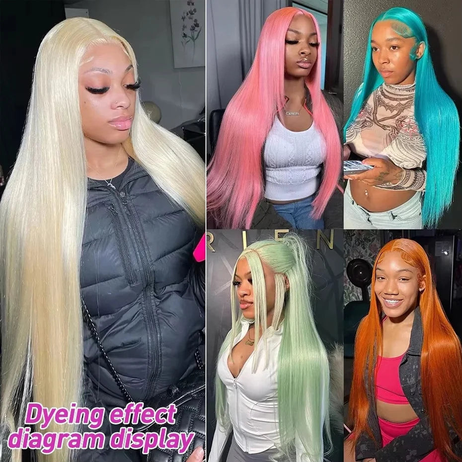 Blonde 613 Straight Raw Vietnamese Human Hair HD Lace Frontal Wig, 300% Density