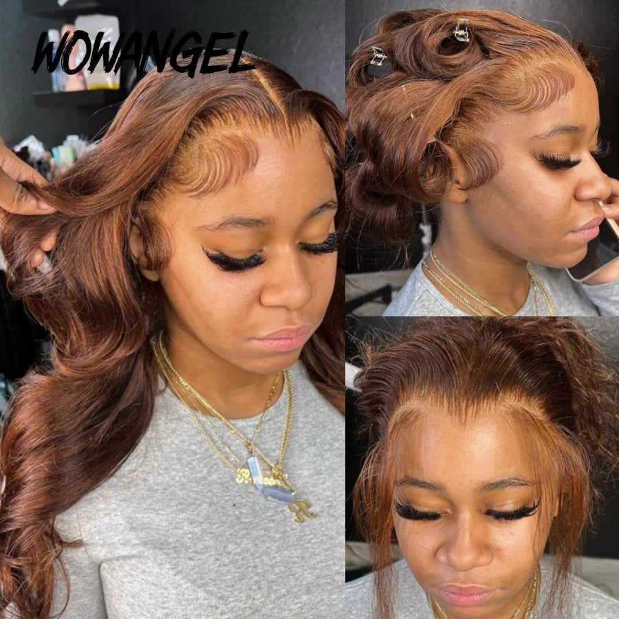 Chocolate Brown Wigs, 13x6 HD Lace Front Melt Skins Body Wave Human