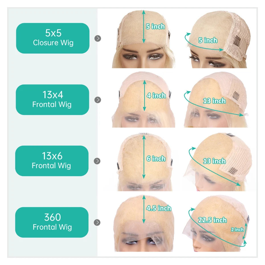 613 Blonde HD Lace Frontal Human Hair Wig, Body Wave, Pre-Plucked, 30 Inch