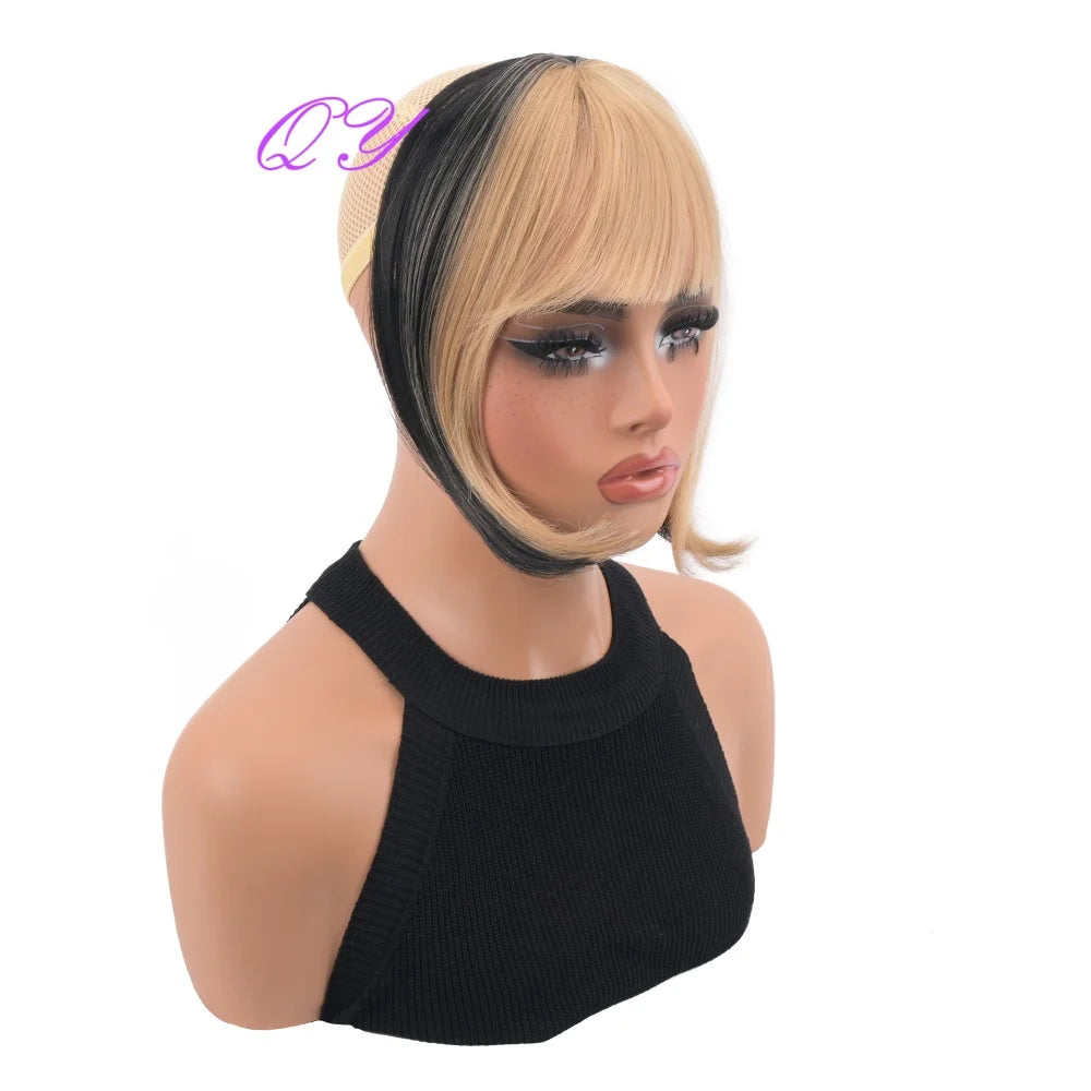 Bangs Wig 's Synthetic Gray White Used Daily Or Cosplay Party Hairstyles