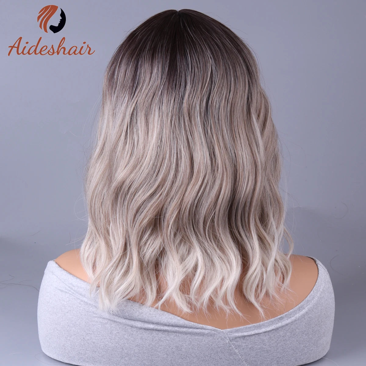 Synthetic Wig with Fringe - Light Grey, European and American Style