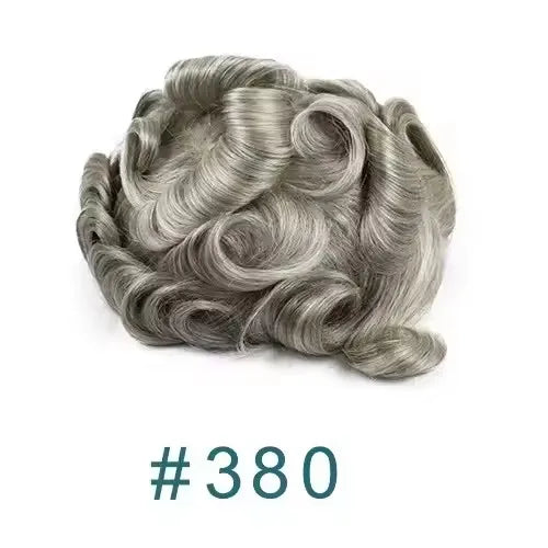 0.02mm Super Thin Skin 1B10 Grey Wig Natural Hairline Undetectable 80%Density Men's