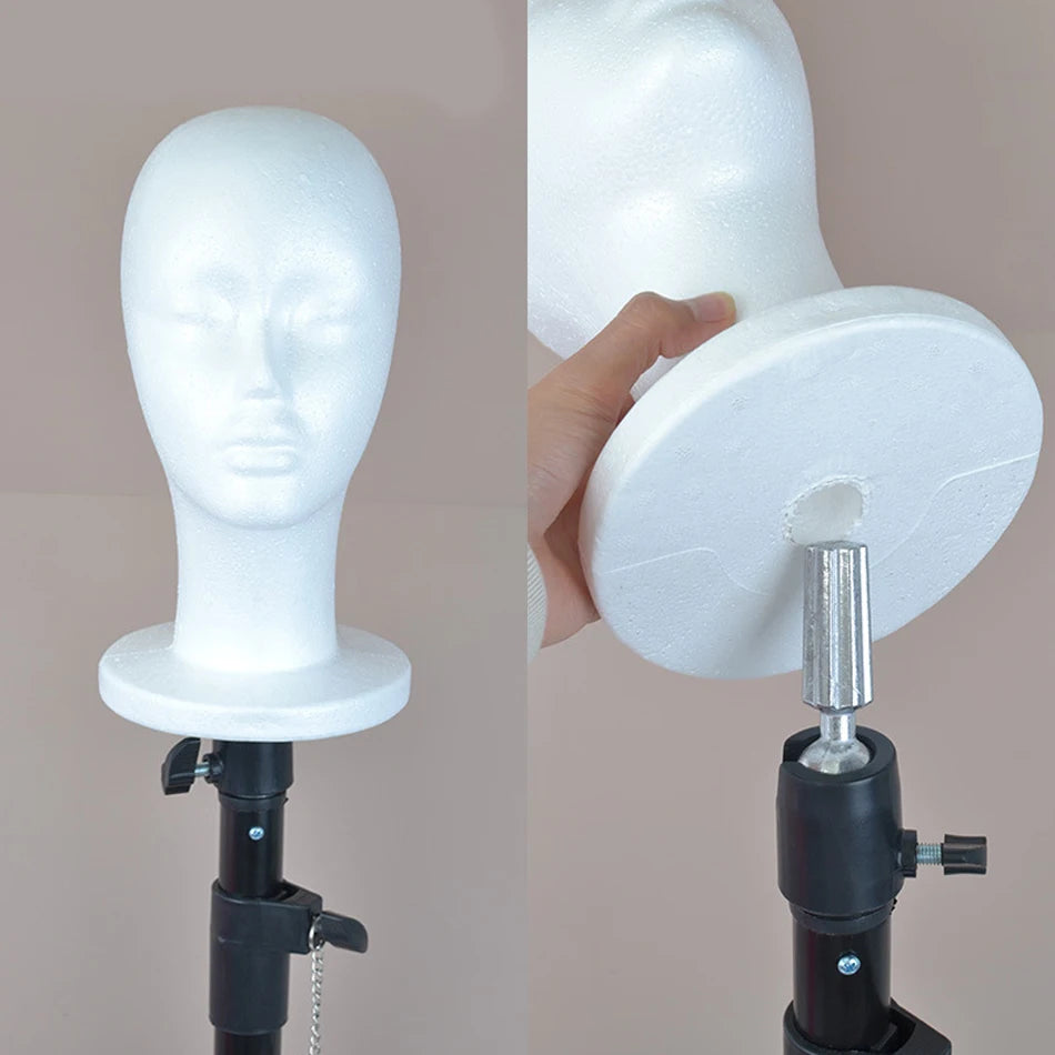 Mannequin Head Polystyrene Foam Hat Glasses Display Wig Stand Rack Manikin Model