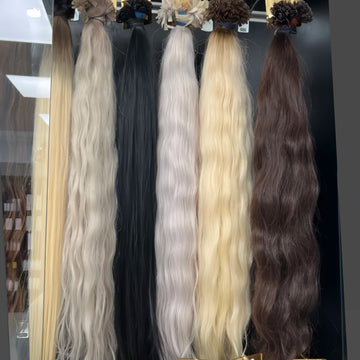 Human Hair Flat Tip Extension Remy Hair18-30inch Real Silky Straight Black Brown