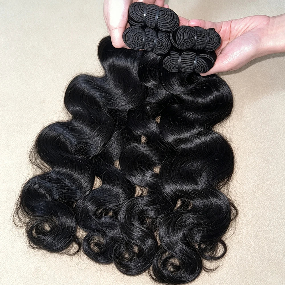 Straight Human Hair Bundles 16A Double Weft Bone Brazilian Virgin Raw Extensions