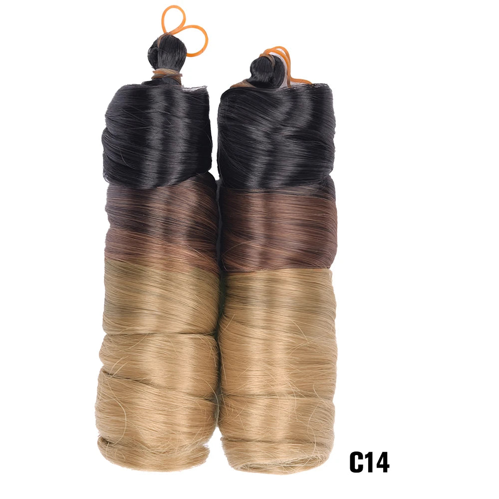 French Curls Braiding Hair Extensions - Synthetic Loose Wave Spiral Curl, High Temperature, Ombre Pre-Stretched