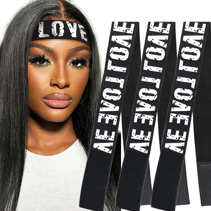 Fashion Hair Elastic Band For Wigs Adjustable Edge Scarf Elastic Headband With MagicTape Lace Wigs
