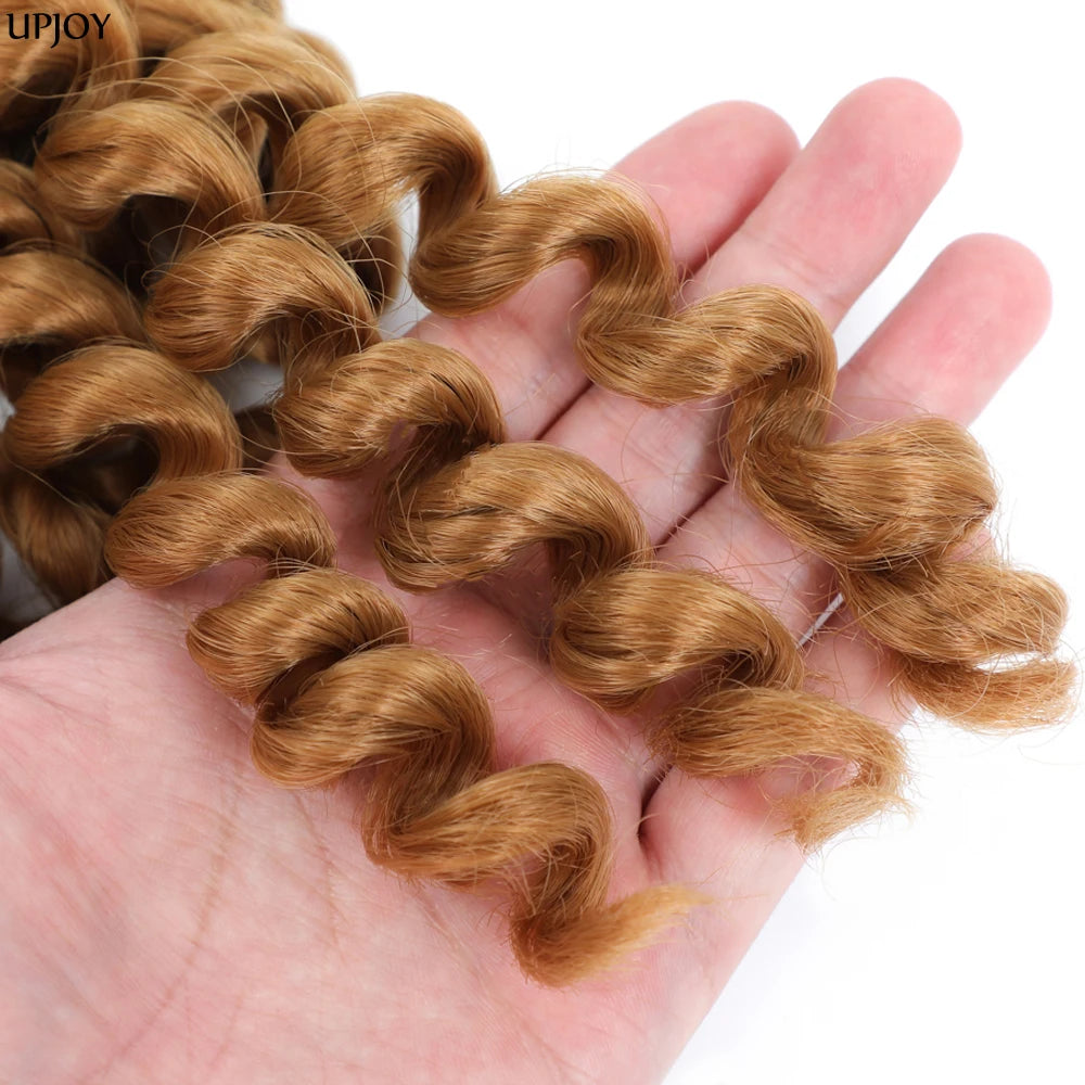 Jamaican Bounce Crochet Hair Jumpy Wand Curl Synthetic Braiding Extensions Ombre Brown