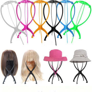 1/2/ Folding Wig Stand Plastic Portable Hat Display Adjustable Durable Barbershop Model