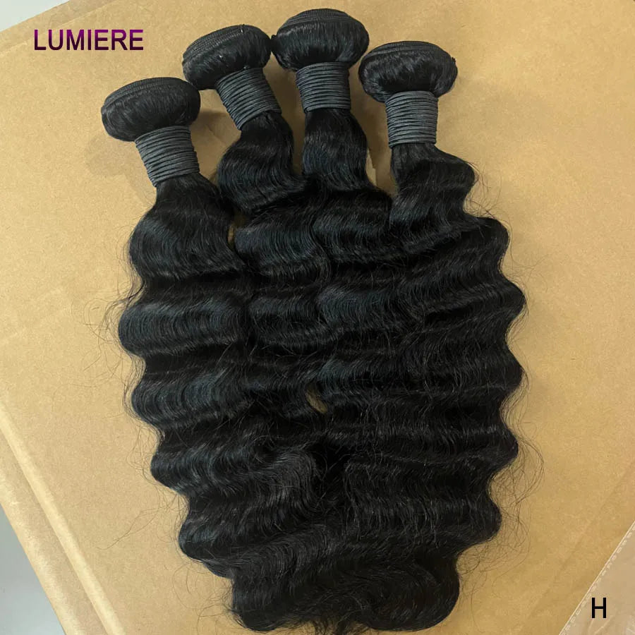 Top Loose Deep Wave Bundles Closure Frontal HD Transparent Lace Virgin Raw