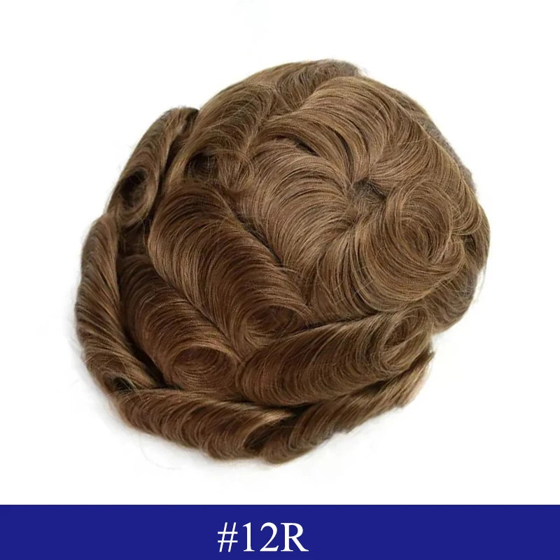 Swiss Lace Toupee Ultra Delicate AIR-Lace Male Hair Prosthesis Breathable 90 Density Hair Toupee Men Full Lace Men's Wig