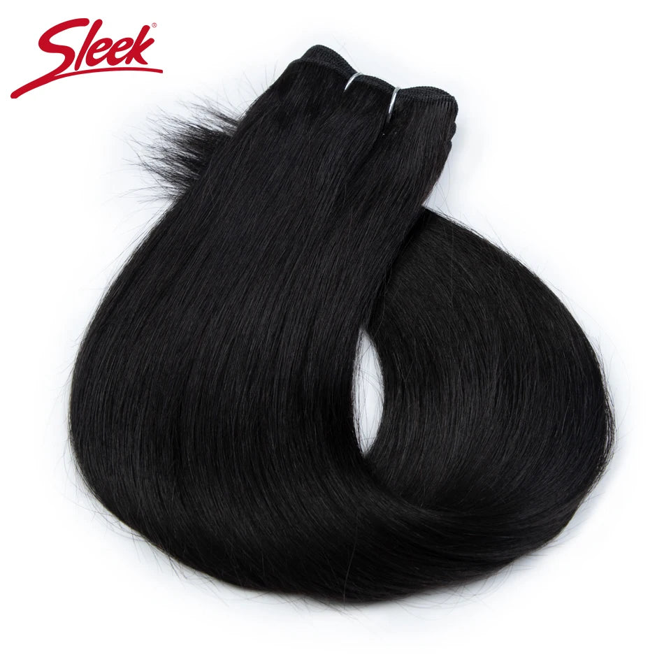 Sleek Peruvian Straight Human Hair Double Drawn Natural Weave Bundles Brown Remy