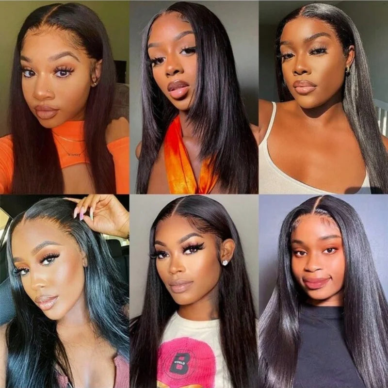 Long Straight Human Hair Bundles Natural Brazilian Virgin 1/3/4 Extensions Double Weft