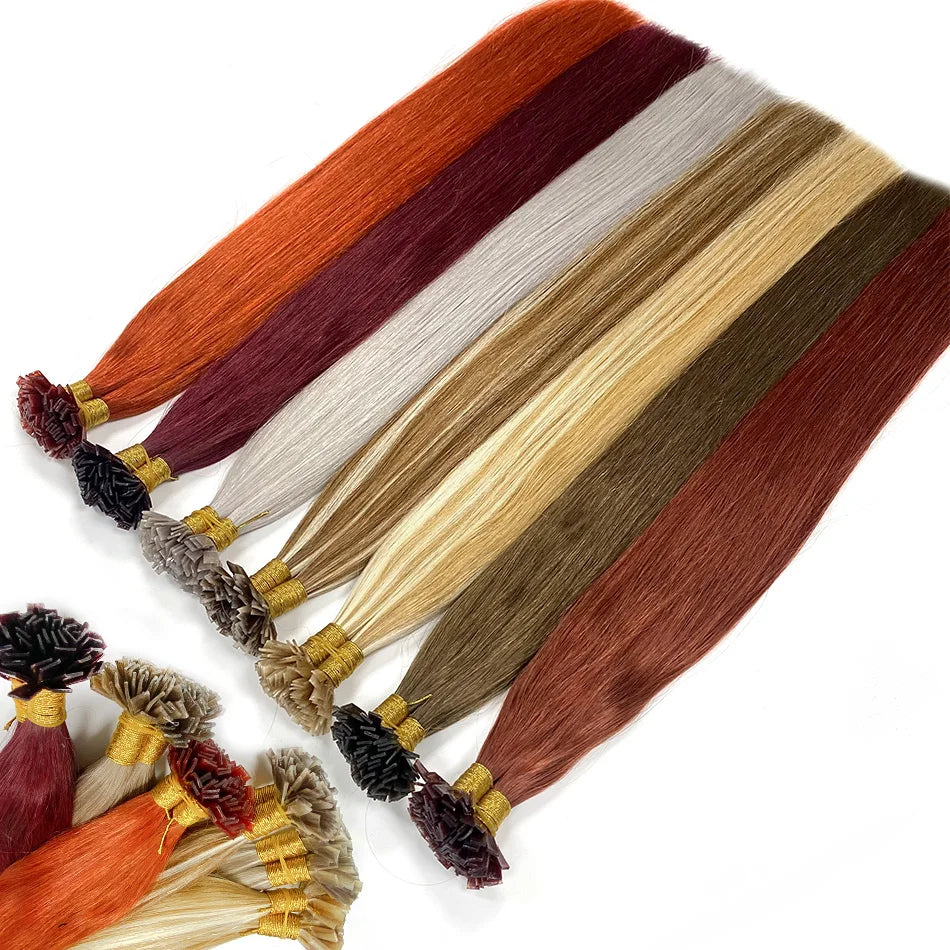 613 Beach Blonde Flat Tip Hair Extensions, 100% Virgin Human Straight Keratin
