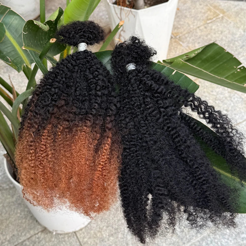 Afro Kinky Bulk Human Hair 30g/pack 16inches, 100% Micro Twist Curly Extensions