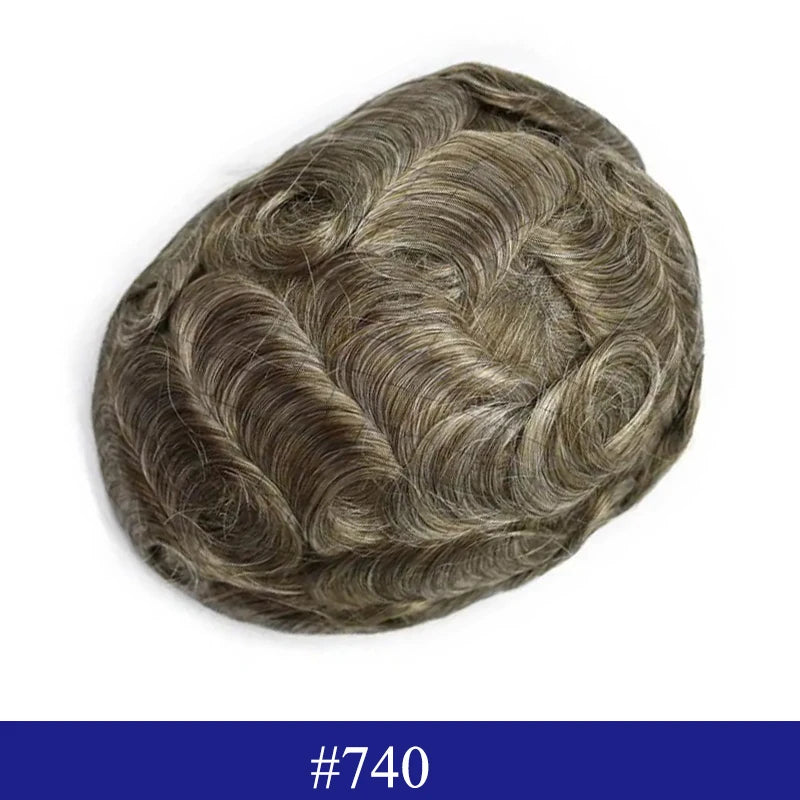 Swiss Lace Toupee Ultra Delicate AIR-Lace Male Hair Prosthesis Breathable 90 Density Hair Toupee Men Full Lace Men's Wig