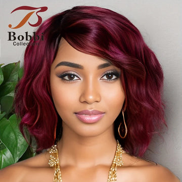 Short Full Wig, 100% Human Hair Body Wave Romance Curl Loose Style