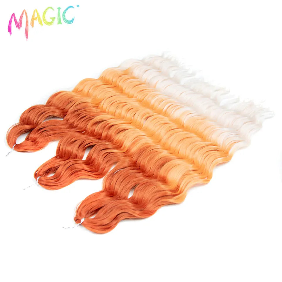 Water Wave Braiding Hair Extensions Ombre Blonde Deep Afro Curl Twist Crochet