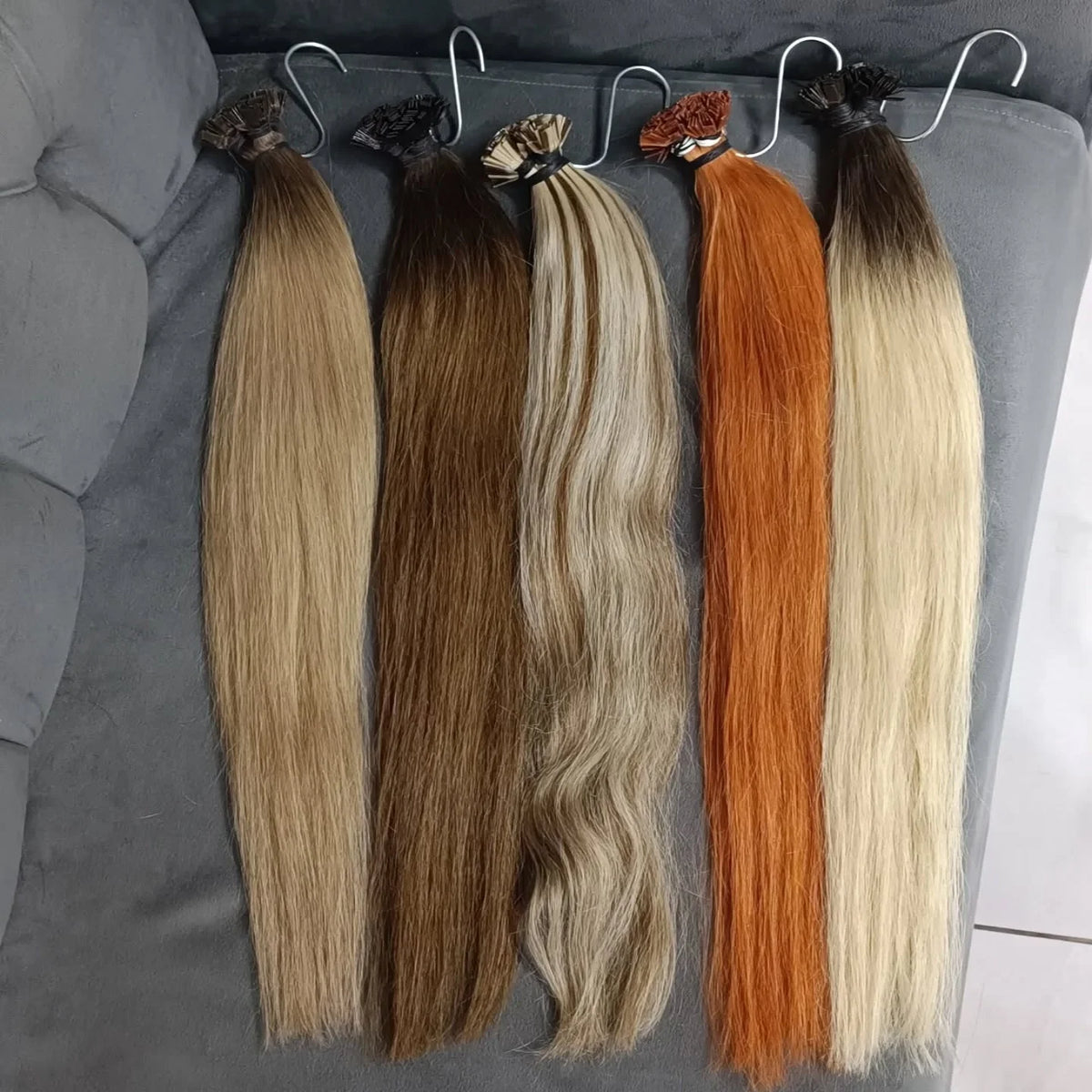 Human Hair Flat Tip Extension Remy Hair18-30inch Real Silky Straight Black Brown