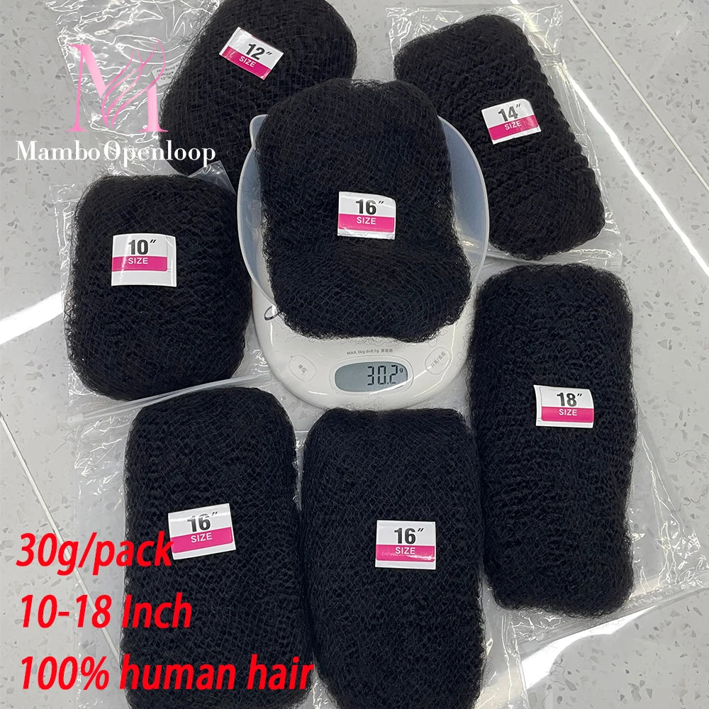 Natural Brazilian 4C Afro Kinky Bulk Human Hair for Locs Braiding Remy Hair Bundle 30g/Pack No Weft 4C Afro Kinky 10-18 Inch