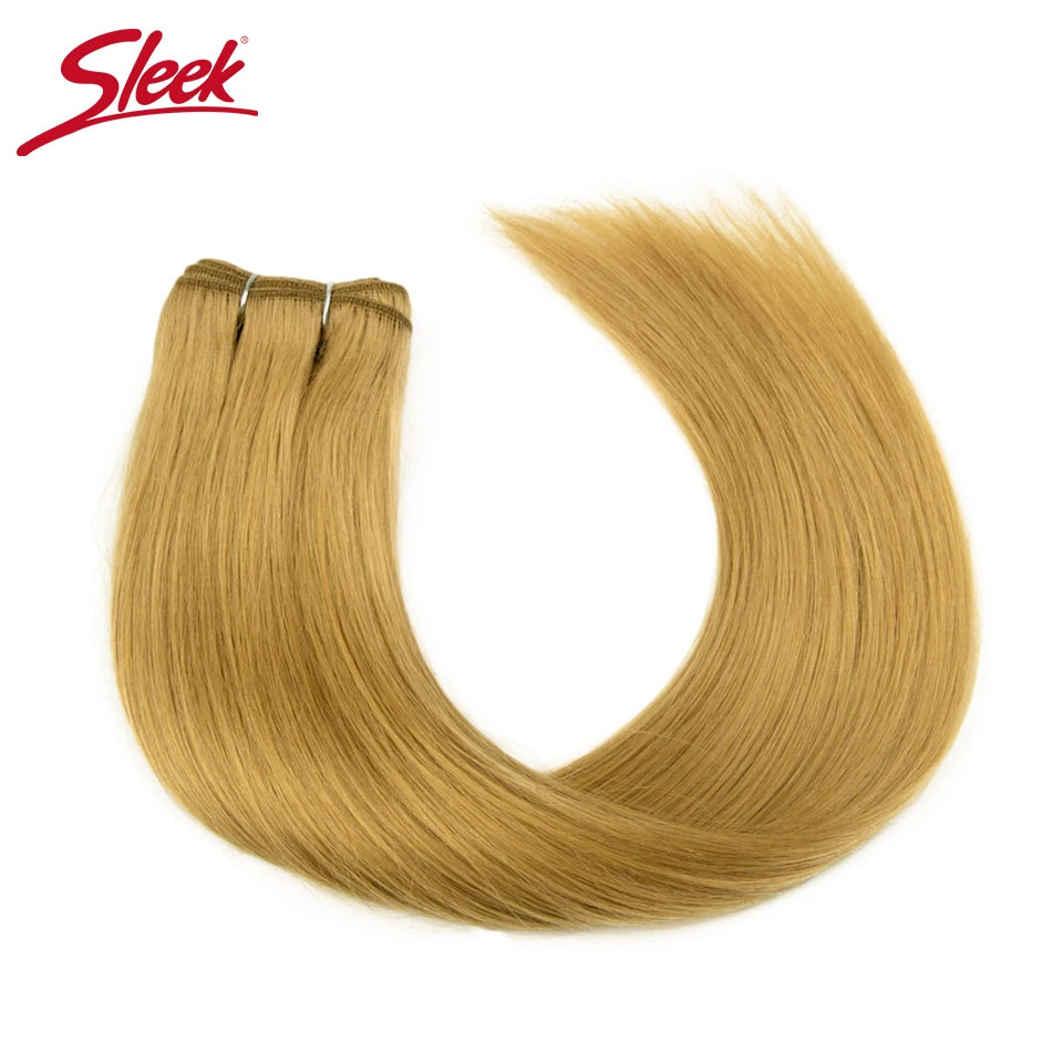 Sleek Peruvian Straight Human Hair Double Drawn Natural Weave Bundles Brown Remy