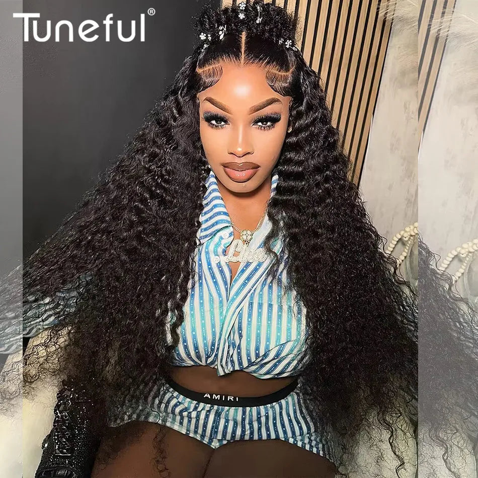 13x6 HD Transparent Lace Front Human Hair Wigs Raw Indian Water Curly