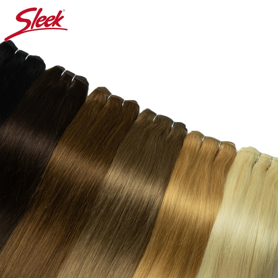 Sleek Peruvian Straight Human Hair Double Drawn Natural Weave Bundles Brown Remy