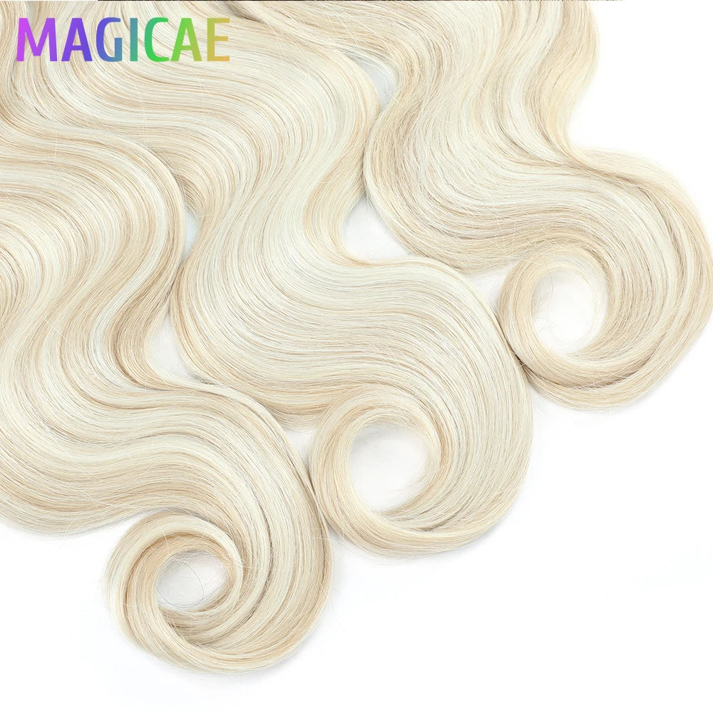 300G 26Inch Ombre Grey Crochet Braids Body Wave Light Brown Highlight Sp4/27/613