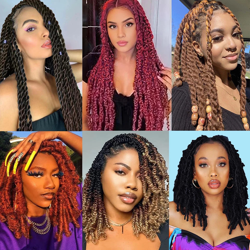 1-8 Packs Afro Twist Springy Marley Braiding Hair Pre-separated Kinkys Bulk Locs