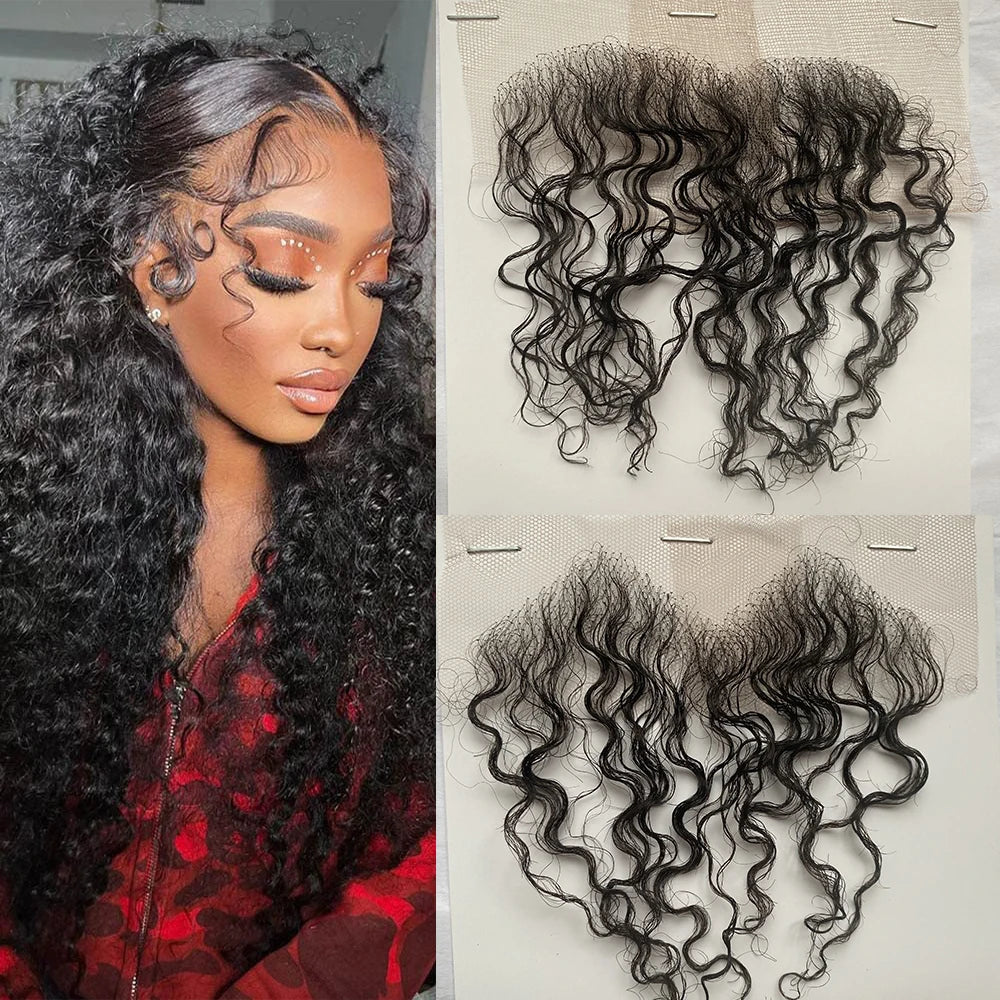 HD Lace Baby Hair Stripes Curly Human Edge Body Wave Swiss Hairline