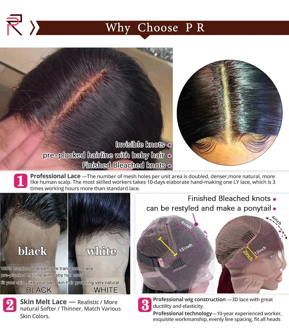 Burgundy Glueless Wigs Human Hair 99J HD Lace Vietnamese Super Double Drown