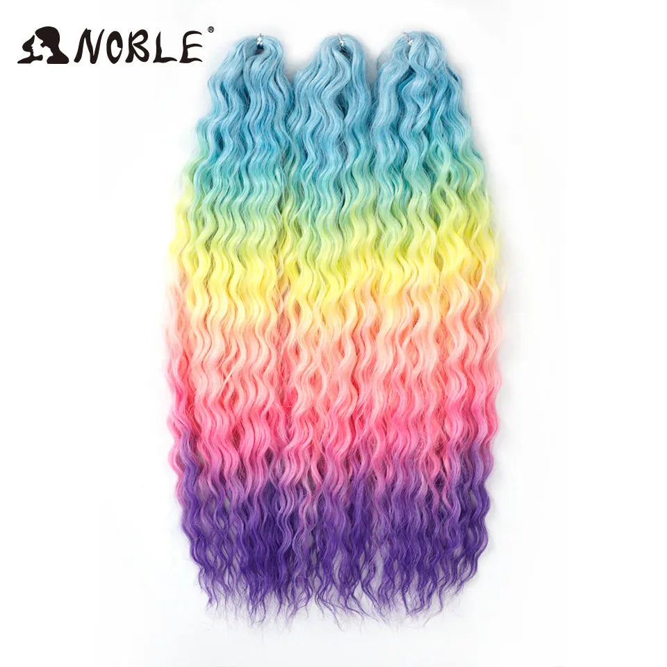 Synthetic Twist Crochet Curly Hair Water Wave Braid Ombre Blonde Brown Deep