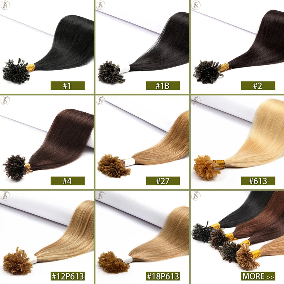 U Tip Hair Extensions 50g Microlink Keratin Fusion Human Capsule Pre Bonded