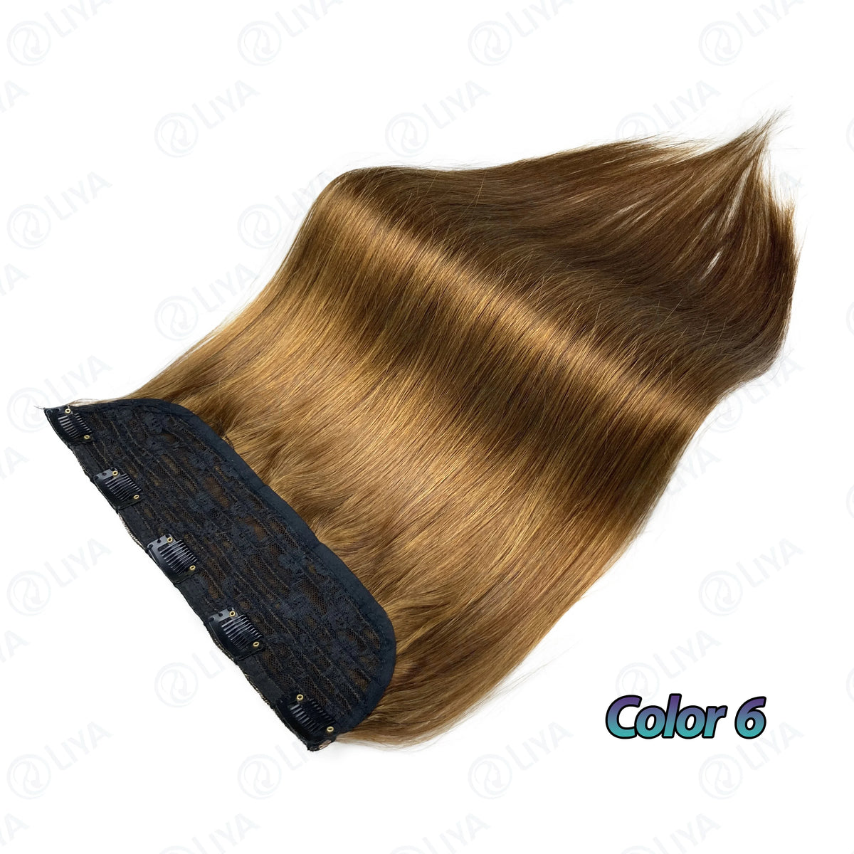 Light Brown Bone Straight Clip in Hair Extensions Full Head One-piece Human