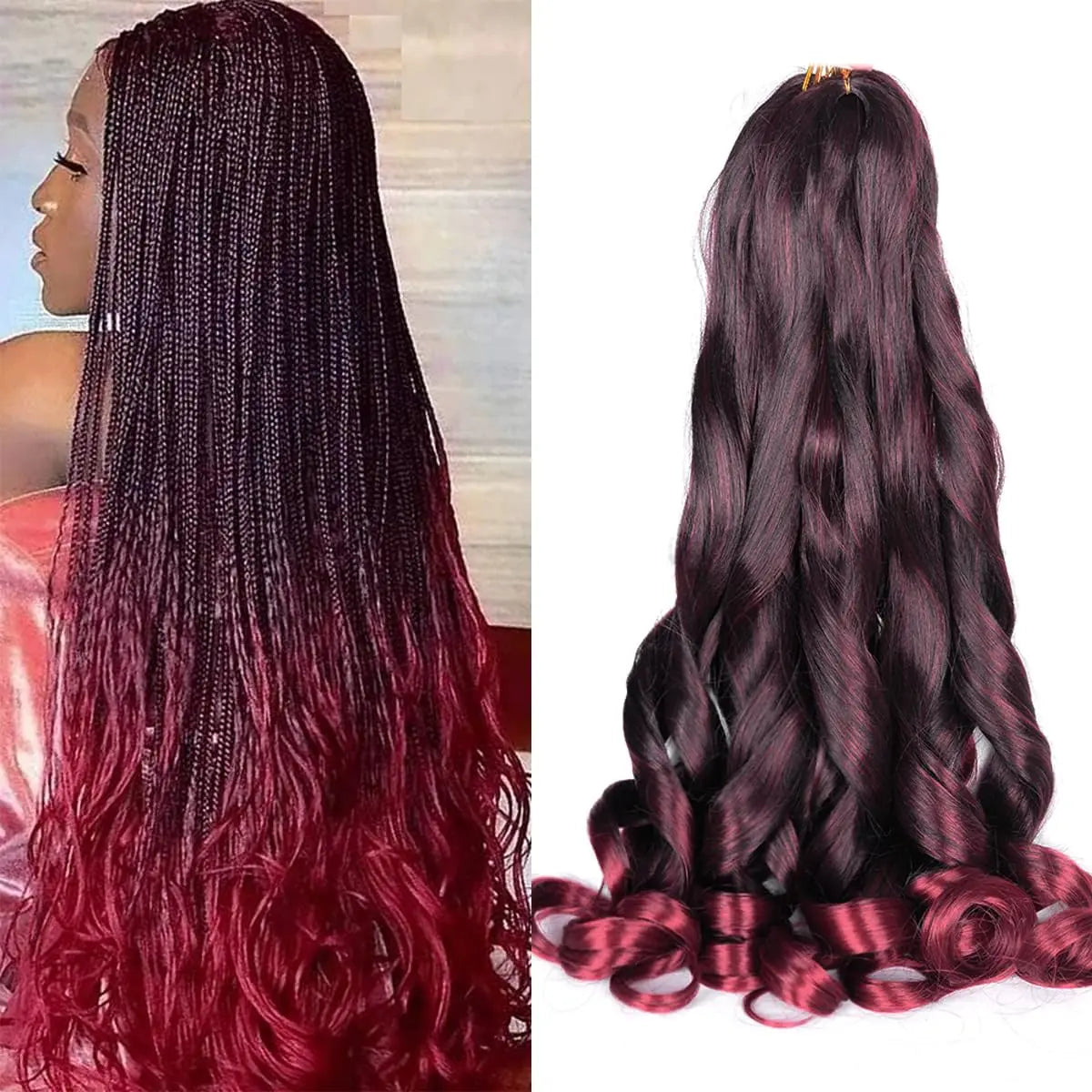 Pre Stretched French Curls Hair Spiral Braiding Synthetic Loose Wave Crochet Braids