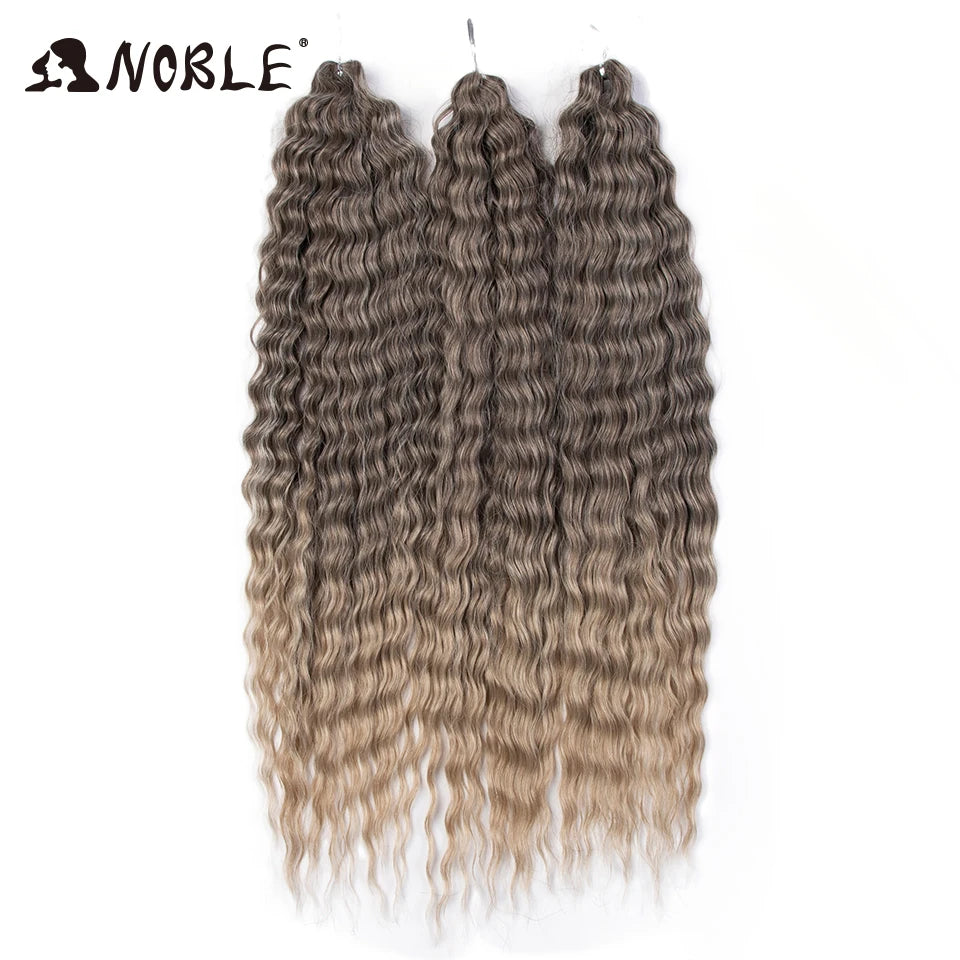 Synthetic Twist Crochet Curly Hair Water Wave Braid Ombre Blonde Brown Deep