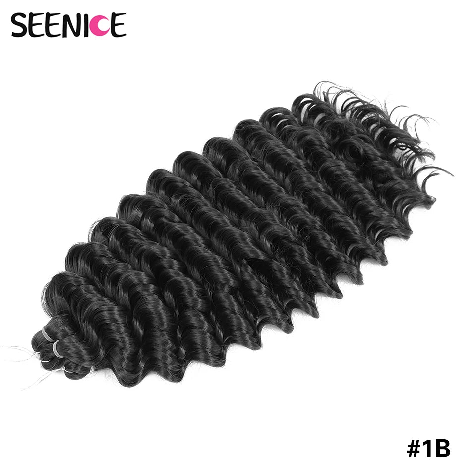 Deep Wavy Twist Synthetic Crochet Hair Afro Curly African Braids Ombre Blonde