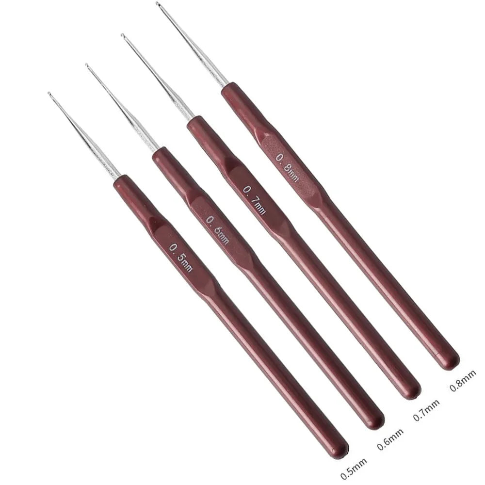 Diy Knitting Hook Needle Dreadlock Hair Tools Metal Plastic Crochet Hooks 0.5Mm