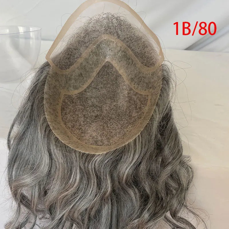 Hair Curly Replacement System 12INCH Long Toupee Fine Mono Lace Hairpiece, 8x10